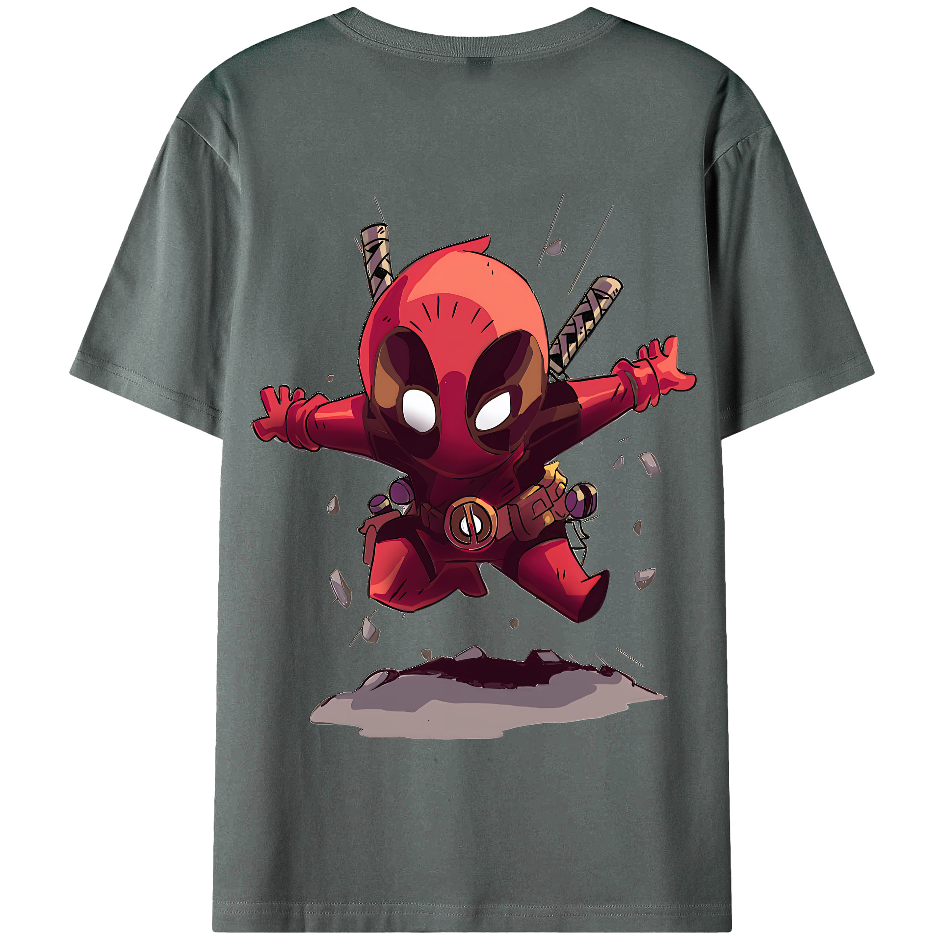 （画像用） Deadpool デッドプール 綿100％半袖Tシャツ（背面プリント）